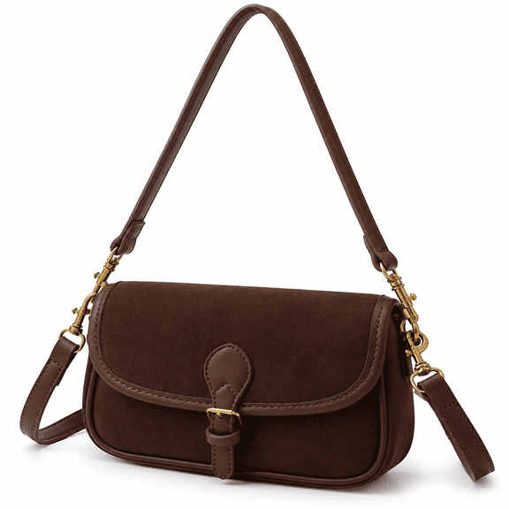 TAILNOVA Suede Shoulder Bags For Women Retro Clutch Saddle Bag Small Tote Bag Slouchy Satchels Crossbody Purses Crescent Handbag Fall