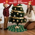 thumbnail image 5 of 30 Inch Christmas Tree Skirt – Velvet Plush Tree Mat, Soft Thickened Polyester with Red Ties, Single-Sided Printing, Available in 30in/36in/48in, Perfect for Holiday Xmas Tree Decoration, 5 of 7