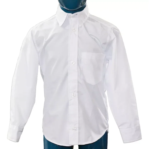 Camisa Escolar Manga Larga Blanca Infantil Uniforme Niños