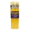 Dynasty® B-1450R Long Wood Handle Brush Set, Assorted Sizes, Natural, Set of 36