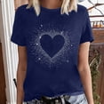 thumbnail image 2 of Bibifish Womens Tee Tops Love Heart Print Soft Slim Fit Crewneck Short-Sleeve T Shirts Summer Daily Casual Streetwear Chic Wear, 2 of 5