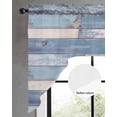 thumbnail image 2 of Blue Beige Wooden Swag Valances for Windows, Small Curtains Drapes, Farmhouse Vintage Wood Kitchen Window Curtains Over Sink Rod Pocket Window Treatment Valance for Bedroom/Bathroom 56"x36", 2 of 5