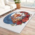 thumbnail image 1 of Wildlife Fox Area Rug 4x5, Animal Rugs for Bedroom Living Room, Floral Carpet, Machine Washable Rug, Non Slip Soft Low Pile Rugs Home Decor T6&-85, 1 of 7