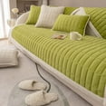 thumbnail image 6 of Velvet Plush Plaid Quilted Sofa Cover Super Soft Non Slip Sectional Couch Cover Farmhouse Fluffy Fuzzy Sofa Slipcover Furniture Protector for Dogs Cats Pet, 6 of 14