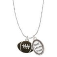thumbnail image 1 of Delight Jewelry Silvertone Large Enamel Football Best Mom Ever Charm Necklace, 1 of 4
