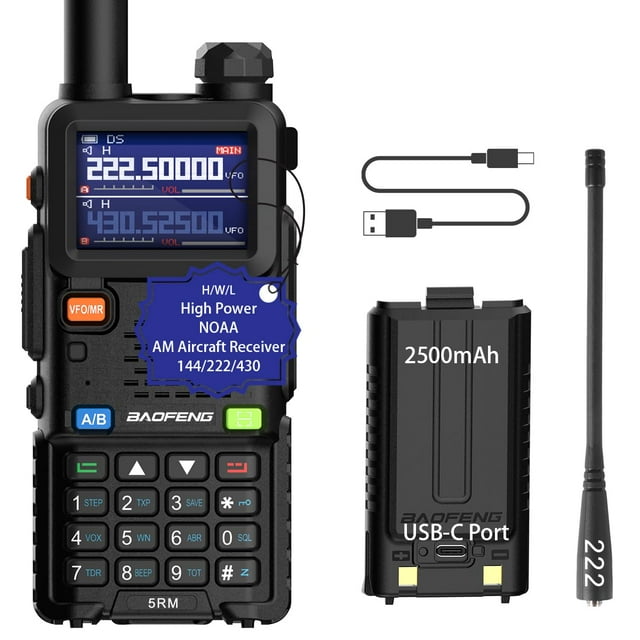 Walkie Talkies portátiles de largo alcance de Ham Radio BAOFENG 5RM, 10 W
