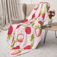 thumbnail image 3 of Sigee Hand Drawn Strawberry for Flannel Blanket - Ultra-Soft, Warm and Cozy, Perfect for Couch, Bed, or Travel-40"x30", 3 of 6