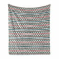 thumbnail image 1 of Ikat Soft Flannel Fleece Throw Blanket, Cultures Theme Mexican Aztec Motifs with Geometrical Design, Cozy Plush for Indoor and Outdoor Use, 50" x 60", Multicolor, by Ambesonne, 1 of 6