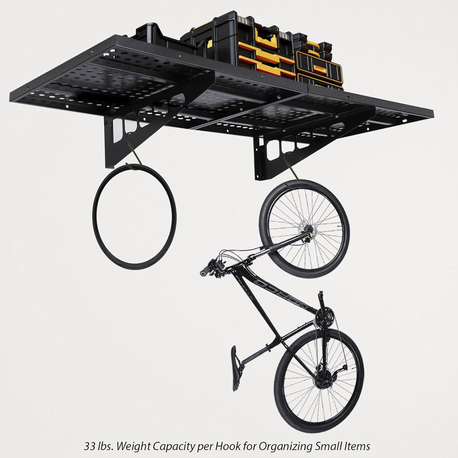 M optimized Set of 2 Garage Storage Rack 1.6x4ft Garage Wall Shelves Storage Floating Shelves 560lbs Capacity, 20"x48" Black