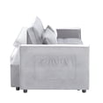 thumbnail image 5 of BSHTI 54" Pull-Out Sleeper Sofa Bed – Twin Size with 3 in 1 Convertible Sofa Bed, with Adjustable Backrest, Velvet Upholstery, Side Pocket Storage, Easy Assembly,Light Grey, 5 of 10