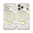 thumbnail image 3 of Dteck Magnetic Stand for iPhone 17 Pro Case, Plating Kickstand Compatible with Magsafe Built-in Camera Lens Protector Slim Phone Case with Stand Ring, White, 3 of 6