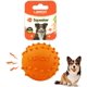 thumbnail image 1 of LaRoo Squeaky Dog Ball Toy, Durable Natural Rubber Squeaker Ball Floating Throwing Training, Teeth Cleaning Chew Toy for Pet Small Medium Large Dogs (6.5CM Orange), 1 of 5