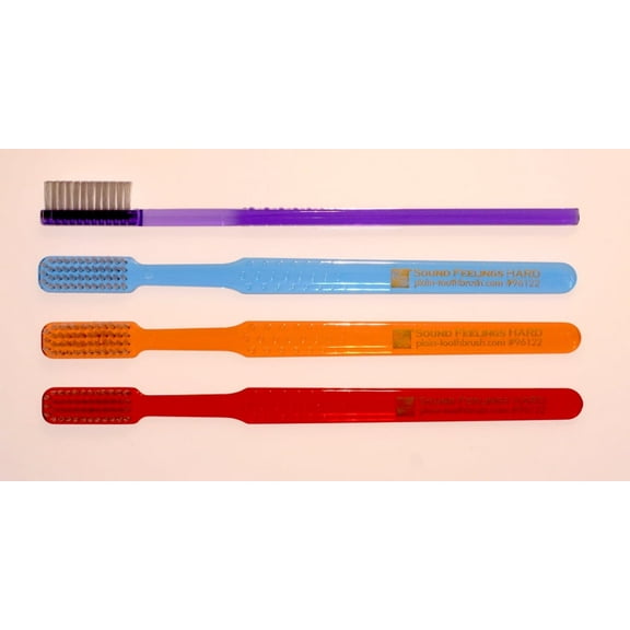 Sound Feelings Toothbrush - HARD, Plain, Basic, Classic, Old-Fashioned 4-Pack