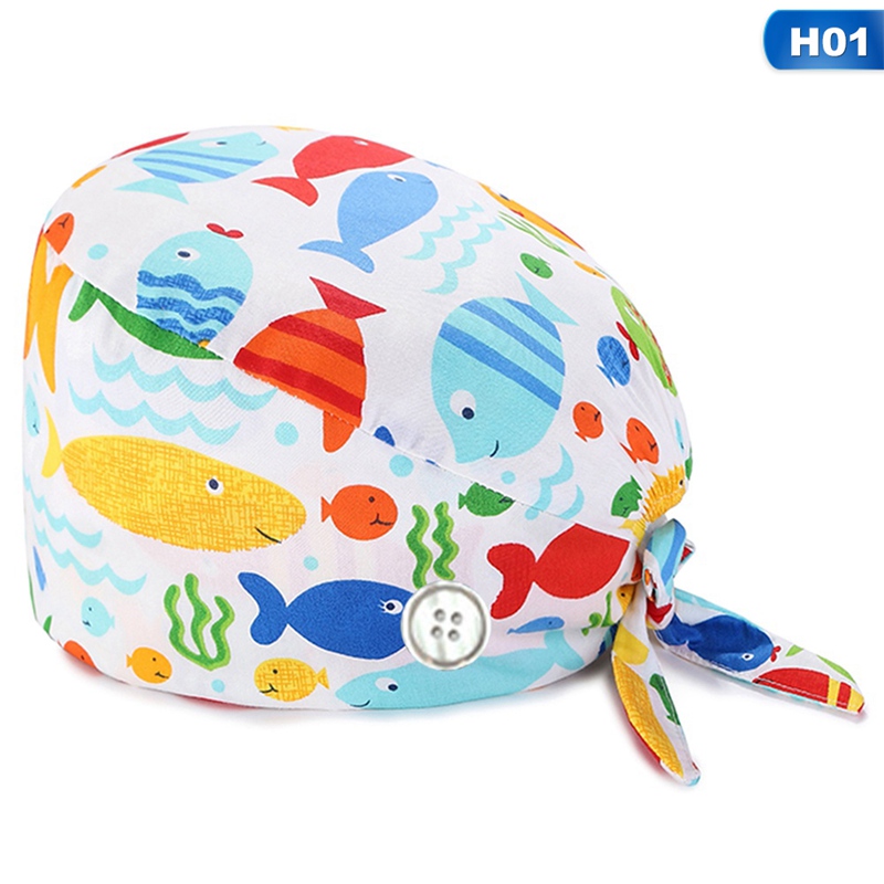PWFE Flower Scrub Cap Pattern Nursing 