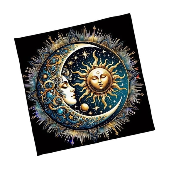 ROZYARD Sun Moon Tarots Tablecloth Astrology Witchcrafts Deck Cloth Decoration