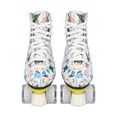 thumbnail image 2 of White Graffiti Roller Skates,Double Row 4 Wheel Double Row Wheel Roller Skates Graffiti Roller Skates Innovative Solution, 2 of 14
