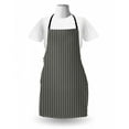 thumbnail image 3 of Retro Apron, Abstract Art Continuous Edgy Lines with Zigzags Monochromatic Design, Unisex Kitchen Bib with Adjustable Neck for Cooking Gardening, Adult Size, Charcoal Grey Eggshell, by Ambesonne, 3 of 4