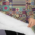 thumbnail image 3 of Oversized Wearable Blanket Hoodie,Multicolor Ethnic Patchwork Pattern Sherpa Blanket Hoodie with Super Pockets,Super Warm Fuzzy Pullover for Women & Men, 3 of 6