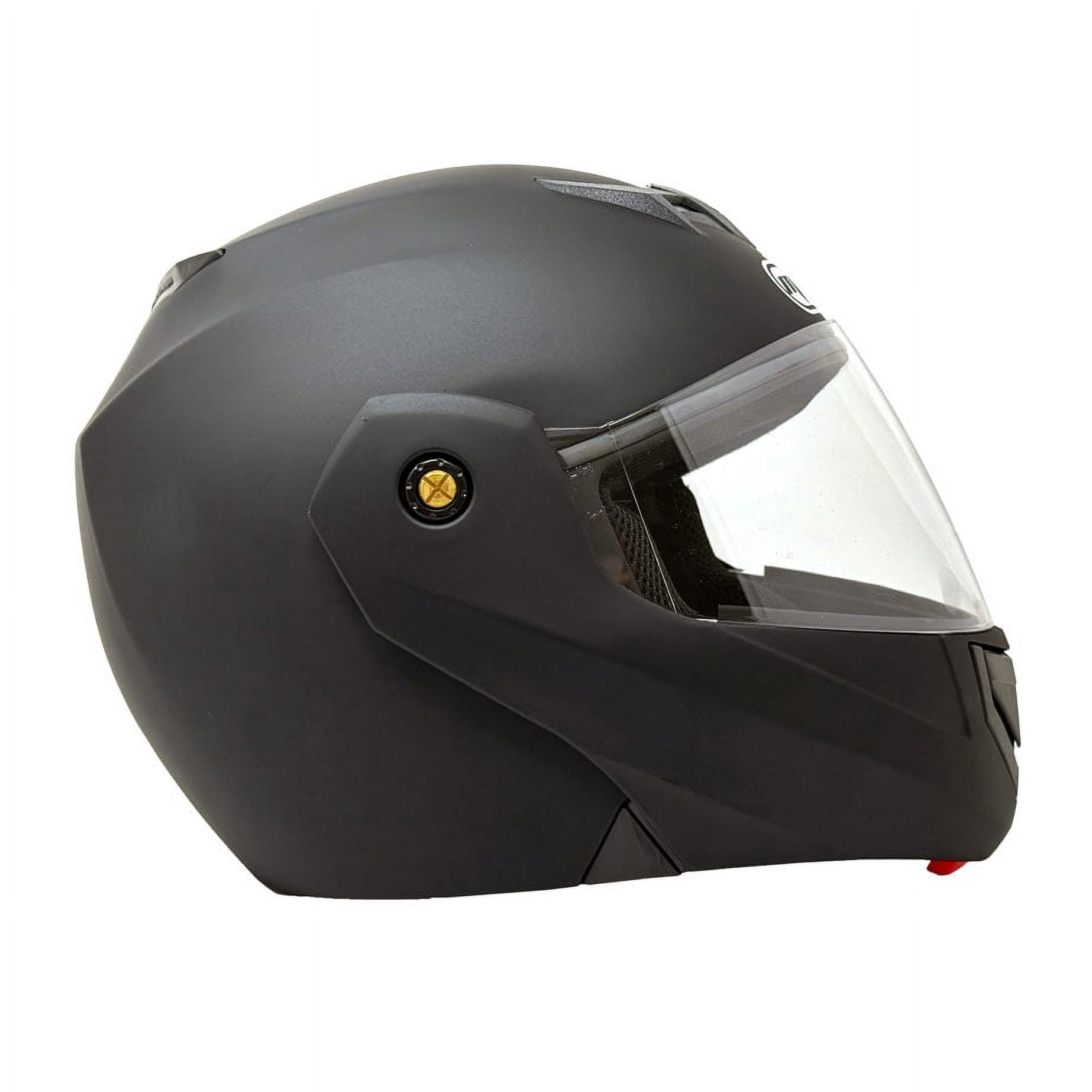 MMG Adult Motorcycle Modular Full Face Helmet Flip up Visor DOT - Model 34 (Matte Black, Large)