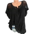 thumbnail image 2 of Lace Stitching Women Casual Plus Size Loose Blouse Tops, 2 of 3
