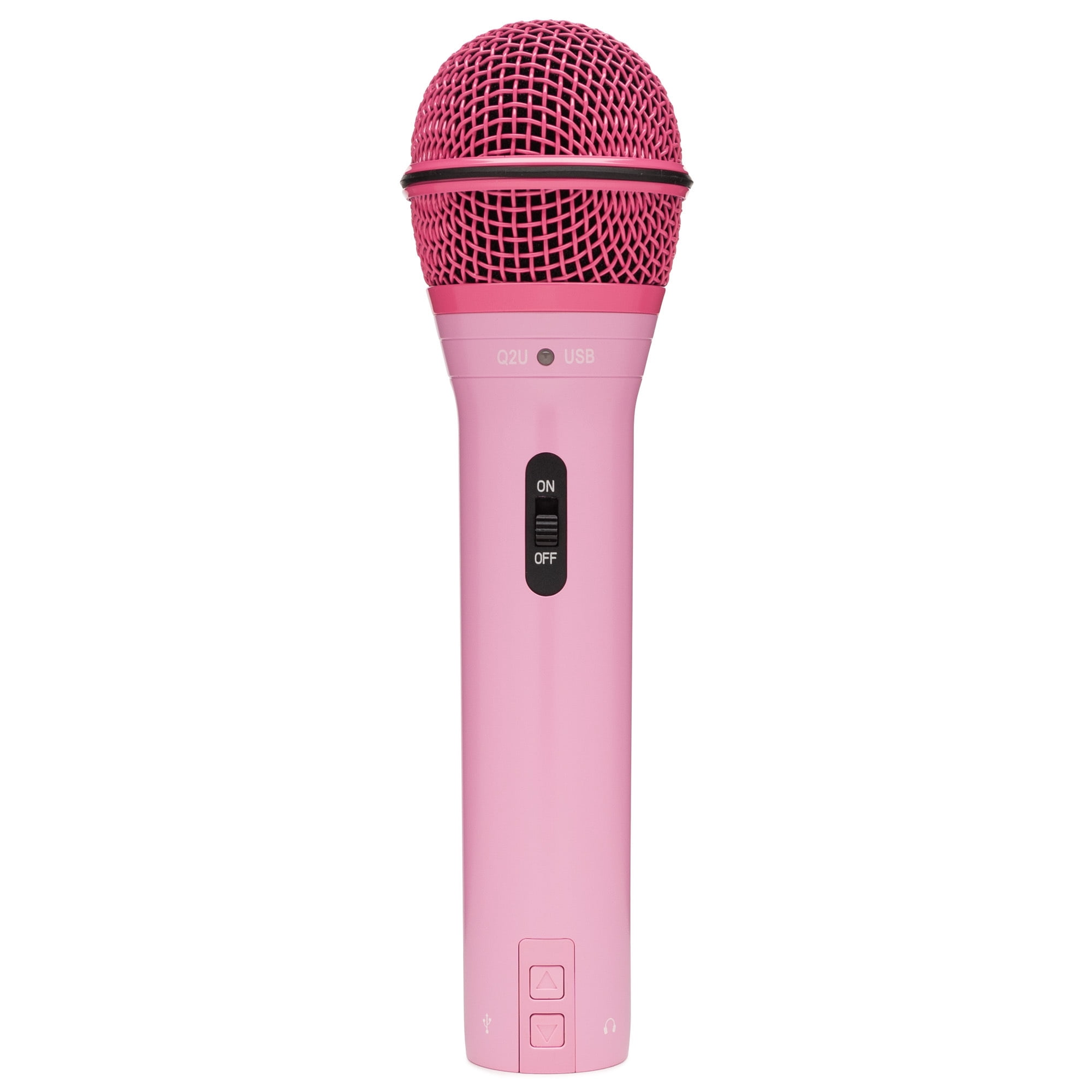 Open Box Samson Q2U USB and XLR Handheld Dynamic Microphone with Cardioid Polar Pattern for Podcasting and Live Streaming (Pink)