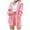 Pink, variant on Lindreshi Womens Pajama Sets Winter Ladies European and American Winter Solid Color Plush Homewear Casual 3 Piece Pajamas Long Sleeve Hooded Crop Vest Shorts Set