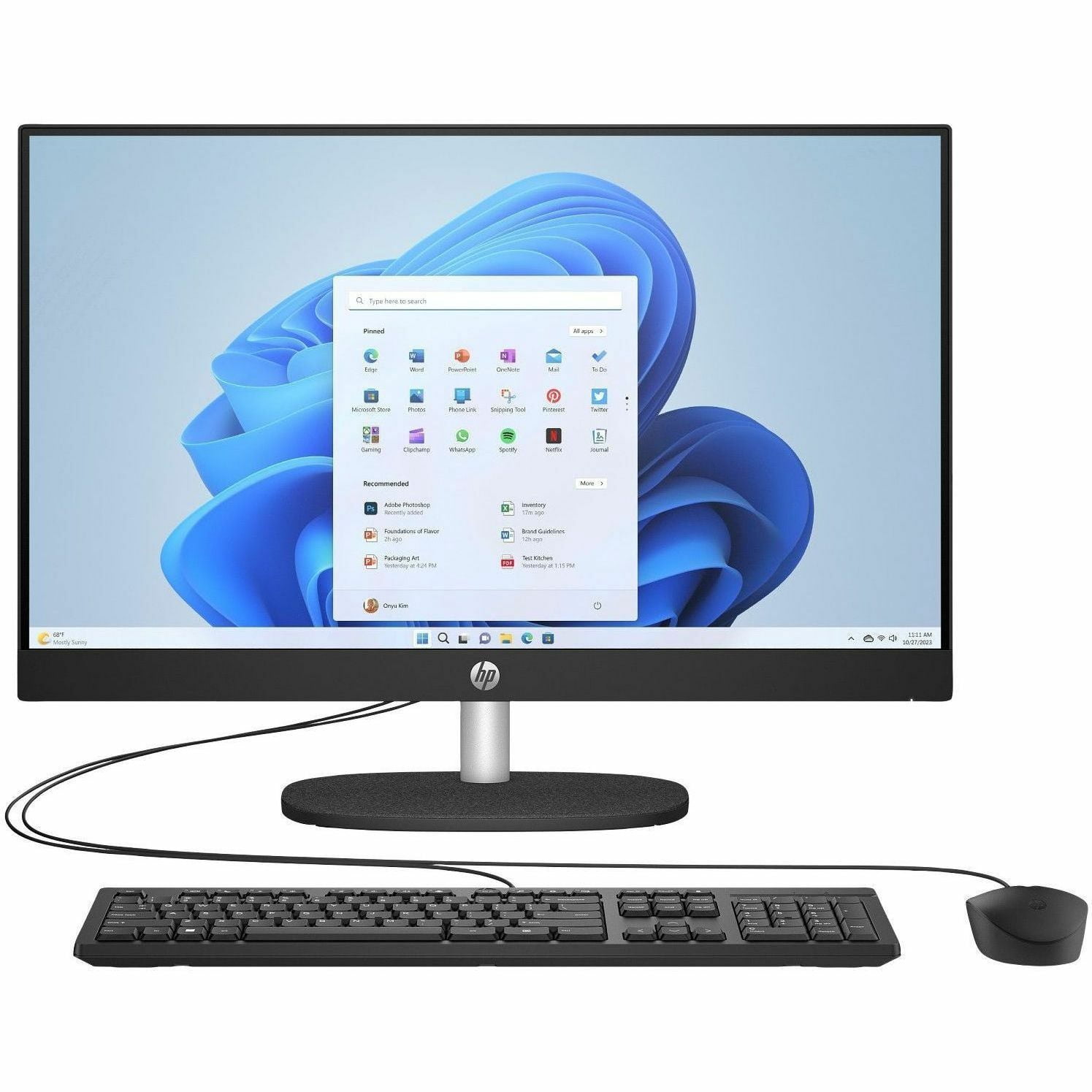 HP 24-cr0000a 24-cr0430 All-in-One Computer, Intel N-Series i3-N300, 8 GB, 256 GB SSD, 23.8" Full HD, Desktop, Jet Black
