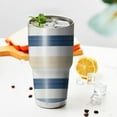 thumbnail image 3 of 30oz Blue Tan and White Tumblers Stainless Steel Tumbler with Lid and Straw,Vacuum Insulated Double Wall Travel Tumbler Cups Mug with Cleaning Brush for Coffee,Tea, 3 of 7