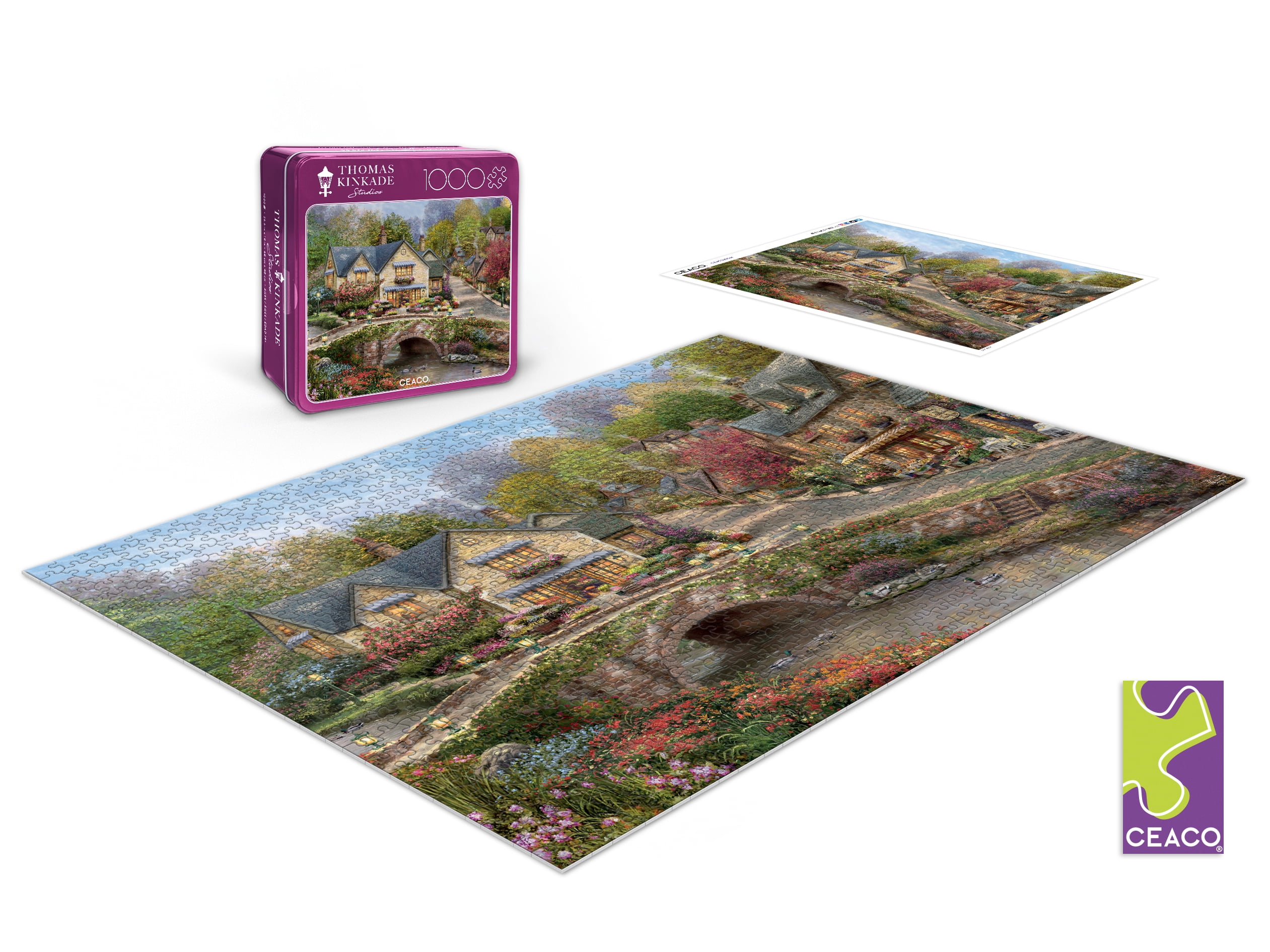 Ceaco Summer In Cobblestone Village 1000-Piece Interlocking Jigsaw Puzzle