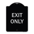thumbnail image 1 of SignMission A-DES-BS-1824-9976 18 x 24 in. Designer Series Sign - Exit Only, Black & Silver, 1 of 1