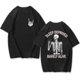 thumbnail image 2 of Unisex Skeleton Graphic Hoodie, Sleep Deprived Barely Alive Design Casual Sweatshirt, 2 of 6