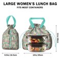 thumbnail image 5 of Golden Retriever Dog and Flowers Drawstring Lunch Bag Women - Drawstring Lunch Bag Insulated for Work Office - Stain-Resistant Large Lunchbags for Women with Multi-Pockets, 5 of 6