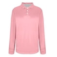 thumbnail image 4 of Hot days, bold styles. Olyvenn Women's Button Collared Shirts Long Sleeve Golf T Shirt Button Solid Color Quick Dry Lightweight Athletic Tennis Shirts Pink 3XL, 4 of 6