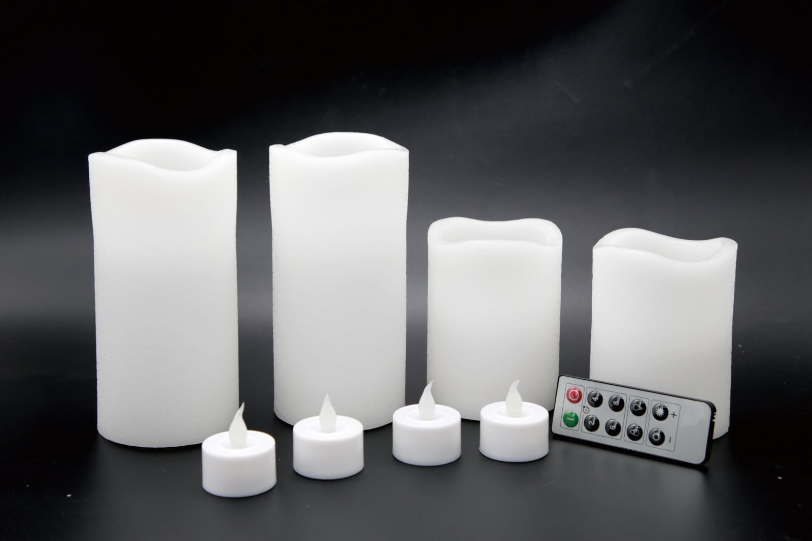 NEW Basic Elements Silver Led Candle Set With Remote By Ashland 