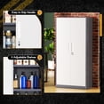 thumbnail image 4 of SOLAURA 71 inches Tall Metal Garage Storage Cabinet with Locking Doors and Adjustable Shelves for Home, Office(Light Gray and Dark Gray), 4 of 7