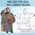 thumbnail image 4 of Oversized Wearable Blanket Hoodie,Colorful Pioneer Flower Pattern Sherpa Blanket Hoodie with Super Pockets,Super Warm Fuzzy Pullover for Women & Men, 4 of 6