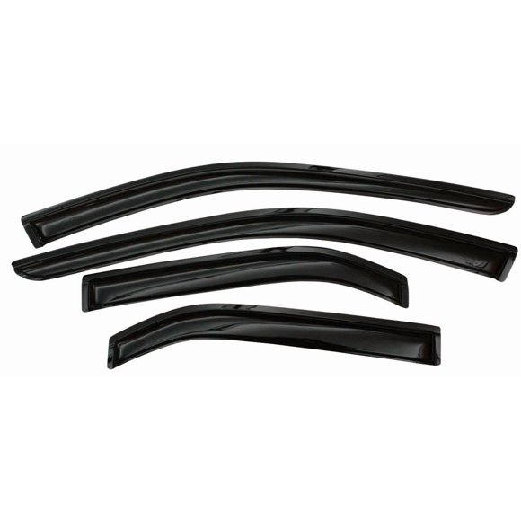 Fits 2014-2019 Toyota Highlander Auto Ventshade Rainguard 94427 Ventvisor; Aerodynamic Design; Tape-On; Smoke; Acrylic; Set of 4