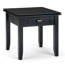 Simpli Home Artisan Solid Wood 21 " Square Transitional End Side Table in Black