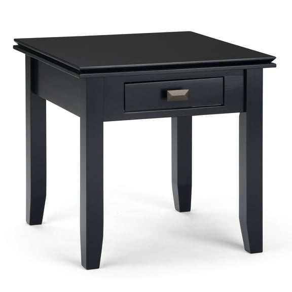 Simpli Home Artisan Solid Wood 21 " Square Transitional End Side Table in Black