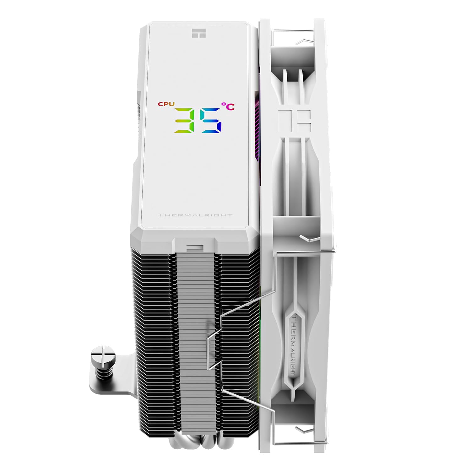 Assassin X 120R Digital ARGB White CPU Cooler, Digital Screen Top Cover, TL-P12W-S PWM Quiet Fan CPU Air Cooler, Computer Heatsink Cooling, Support AM4/AM5,Intel LGA1851/1700/115X/1200