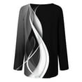 thumbnail image 5 of IROINID Tunique en Solde pour Femmes Chemise Surdimensionnée Décontractée Manches Longues Col Rond Blouse Ample Imprimé Graphique, Noir, 5 of 5