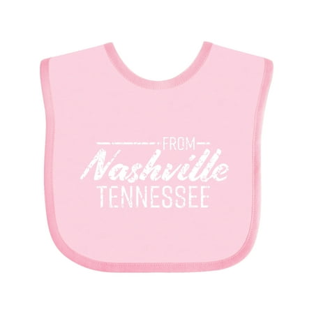 

Inktastic From Nashville Tennessee- State Capital Distressed Text Gift Baby Boy or Baby Girl Bib