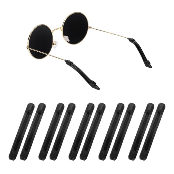 Uxcell 5 Set Silicone Eyeglass Temple Tips Sleeve Retainer Glasses Ear Grips Black