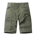thumbnail image 3 of lcziwo Beach Shorts for Men Big and Tall Summer Casual Cargo Shorts with Multiple Pockets Solid Color Hiking Fishing Chino Shorts Army Green XXXXXL, 3 of 9