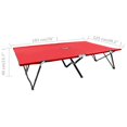 thumbnail image 4 of vidaXL Chaise Longue Pliante pour Deux Personnes Rouge Acier, 4 of 5