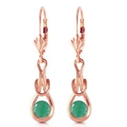 Galaxy Gold 14k Rose Gold Natural Emerald Knot Dangle Earrings