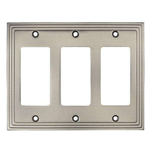 Cosmas 25084-SN Satin Nickel Triple GFI / Decora Rocker Wall Switch Plate Switchplate Cover