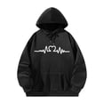 thumbnail image 3 of Sudadera con capucha con cordón Sudadera con capucha con cordón Cómoda sudadera con capucha para adultos de poliéster negro Tops para trabajo de XL Yinane Sudadera con capucha, 3 of 8