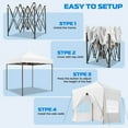 thumbnail image 5 of SANOPY Heavy Duty 10'x 10' Pop up Canopy, Instant Commercial Tent for Party with Coffee Upgraded Hexagonal Bracket, Waterproof Outdoor Party Tent 4 Removable Sidewalls, White, 5 of 8