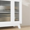 thumbnail image 7 of FOLDLIFE 36" Modern Sideboard Buffet Cabinet with Fluted Glass Door, Stylish 2-Tier Storage Accent Cabinet, Perfect as a White Coffee Bar for Kitchen, Dining, or Living Room, 7 of 7